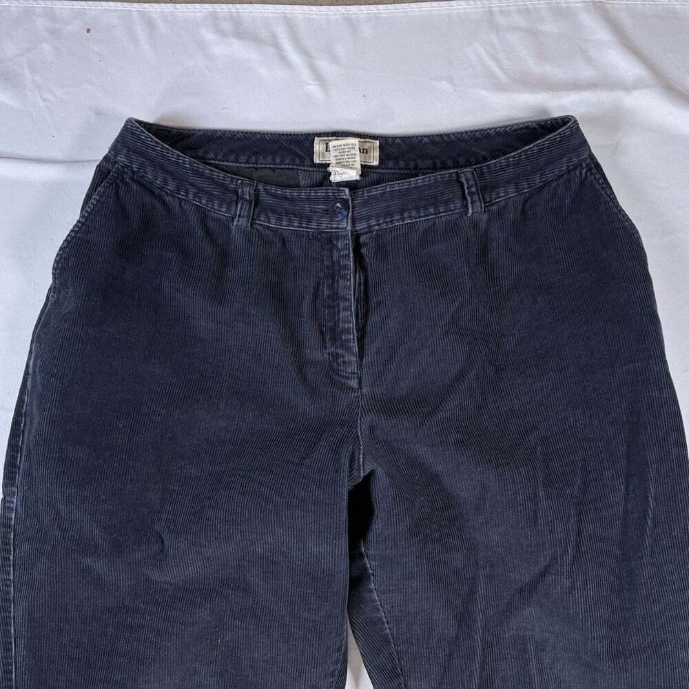 Vintage 90s LL Bean Corduroy Pants Curvy Fit Womens Pants Navy Blue Size 12 - Picture 2 of 16
